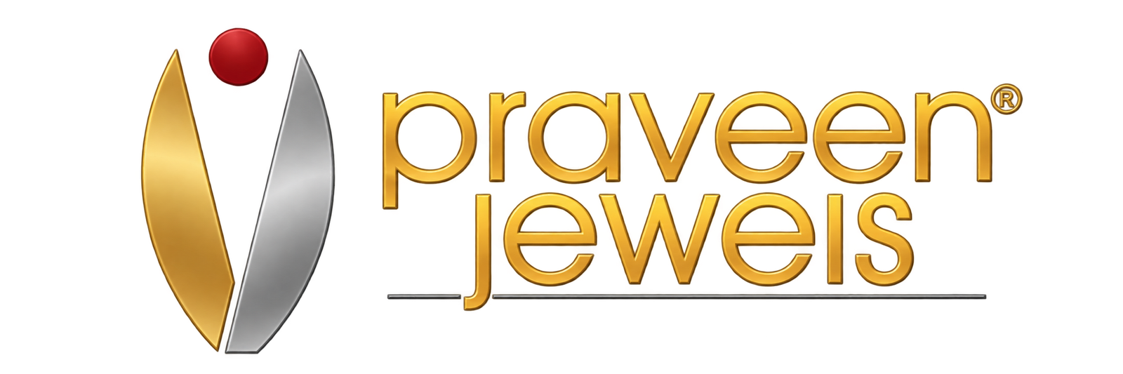 Praveen Jewels Metallic Logo